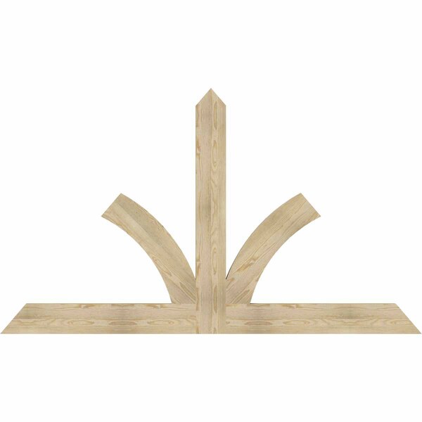 Ekena Millwork Richland Rough Sawn Timber Gable Bracket, Douglas Fir, 84"W x 49"H x 2"D x 6"F, 14/12 Pitch GBW084X49X0206RIC00RDF - main